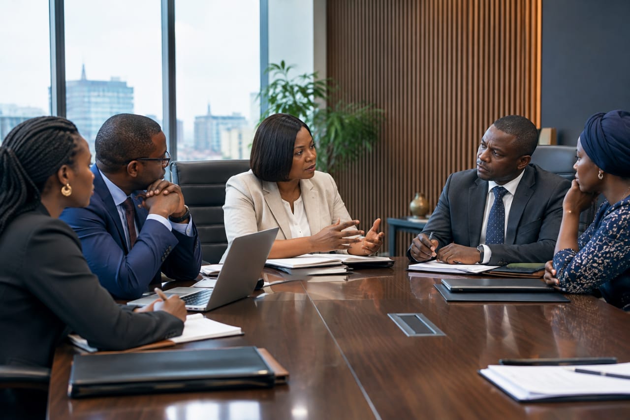 Parties in a structured mediation meeting
